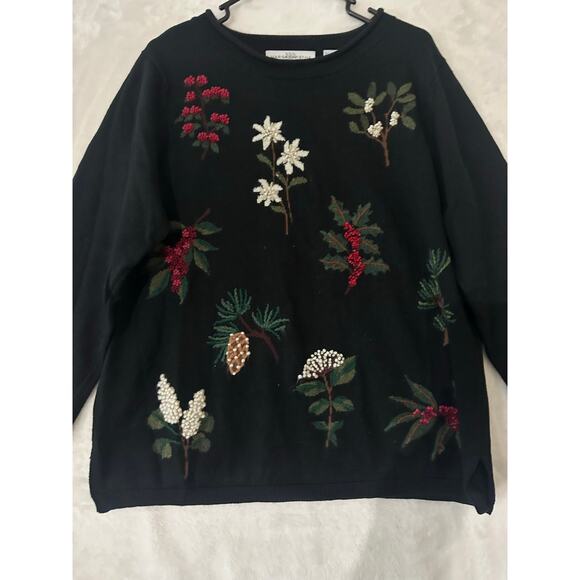 Vintage Marisa Christina Christmas 2003 Black Sweater L - Picture 2 of 8